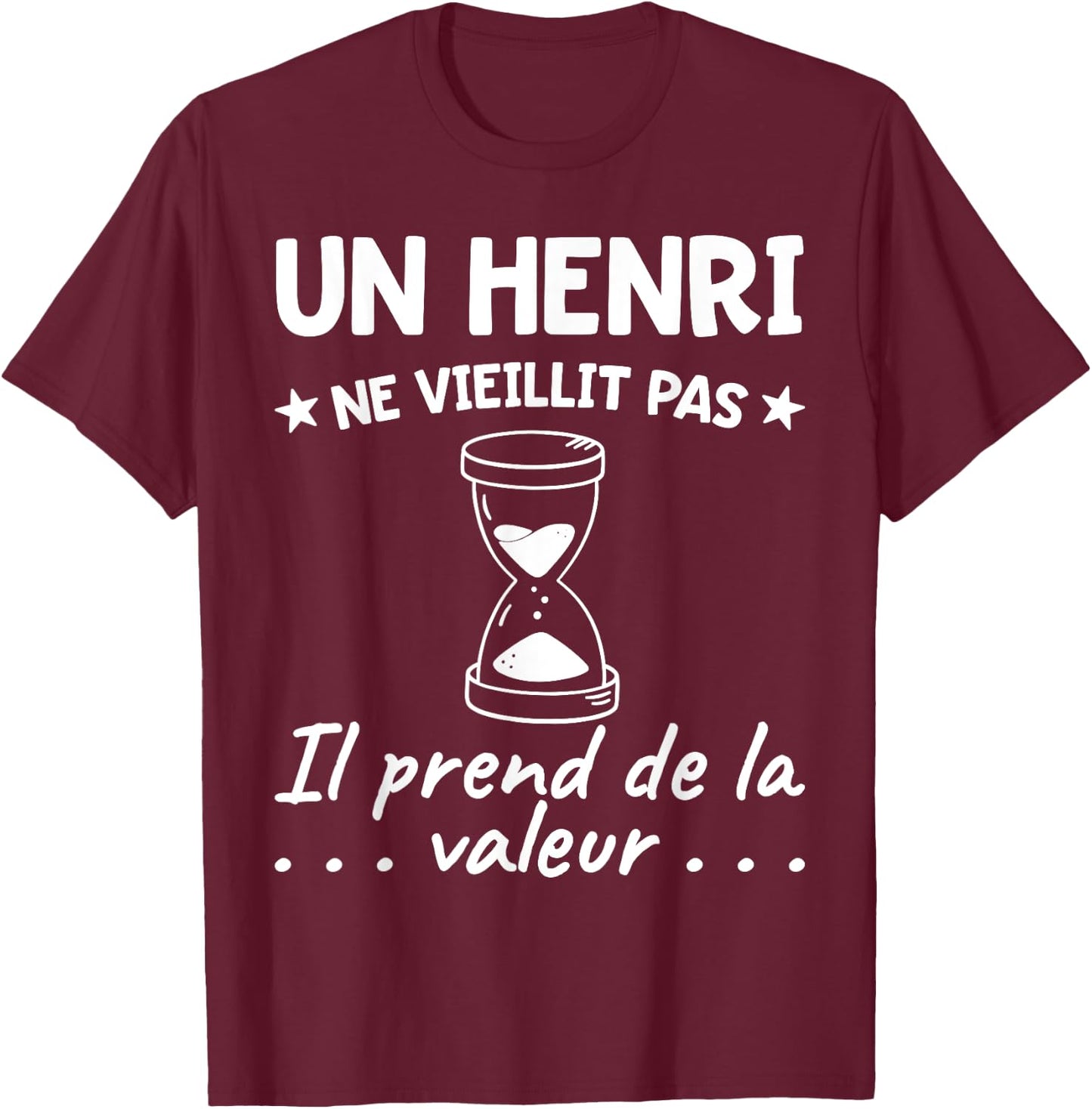 Henri Value | Birthday Funny Funny Dad Father Name , Black, S T-Shirt - T-Shirt | Maroon