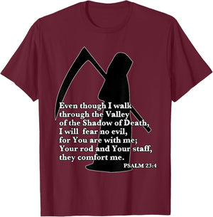 Walk Through Valley of the Shadow of Death Fear No Evil T-Shirt - T-Shirt | Maroon
