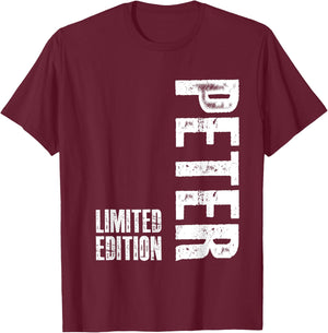 Herren - Schwarz - S - EU 34/36 - Peter Geburtstag Geschenk - Personalisiert und Novel - -Erwachsene, -Kinder - Männer T-Shirt - T-Shirt | Maroon