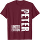 Herren - Schwarz - S - EU 34/36 - Peter Geburtstag Geschenk - Personalisiert und Novel - -Erwachsene, -Kinder - Männer T-Shirt - T-Shirt | Maroon