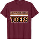 Edwardsville Tigers Horizontal Stripes T-Shirt - T-Shirt | Maroon