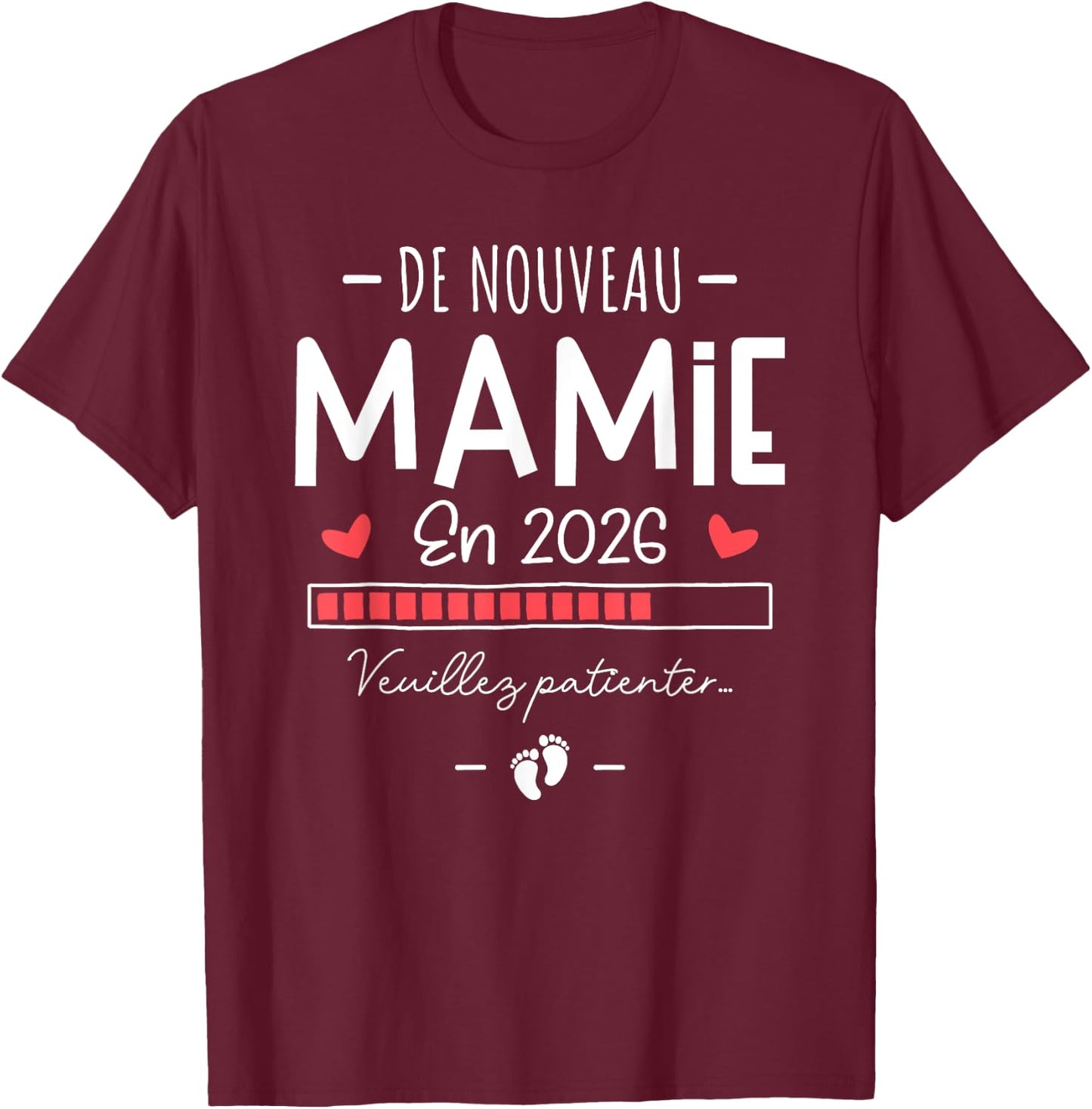 New Granny 2026 - Baby Announcement for the 2nd Time T-Shirt - T-Shirt | Maroon