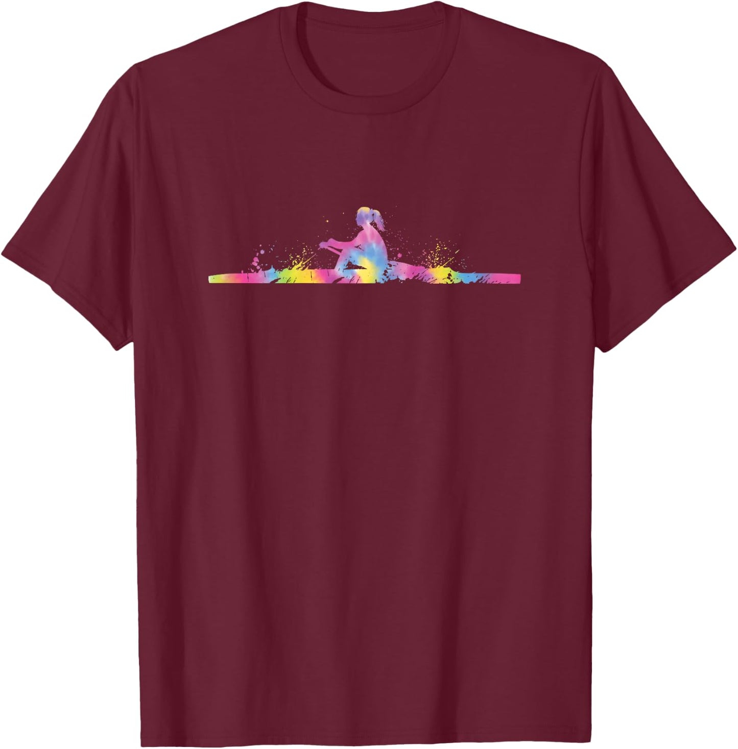 Rowing Boat Splash Rowing Women Girls Rowing , black T-Shirt - T-Shirt | Maroon