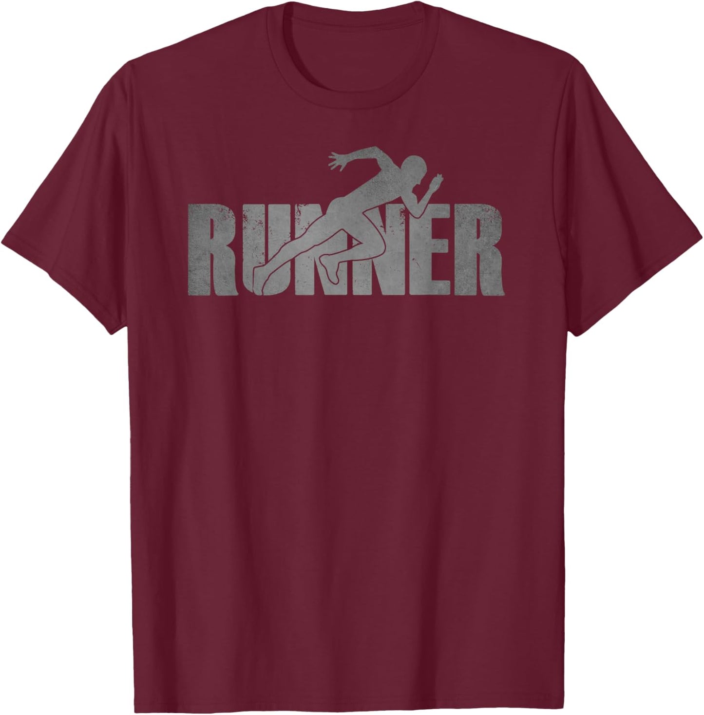 Runner Track & Field Cross Country Marathon Running Graphic T-Shirt - T-Shirt | Maroon