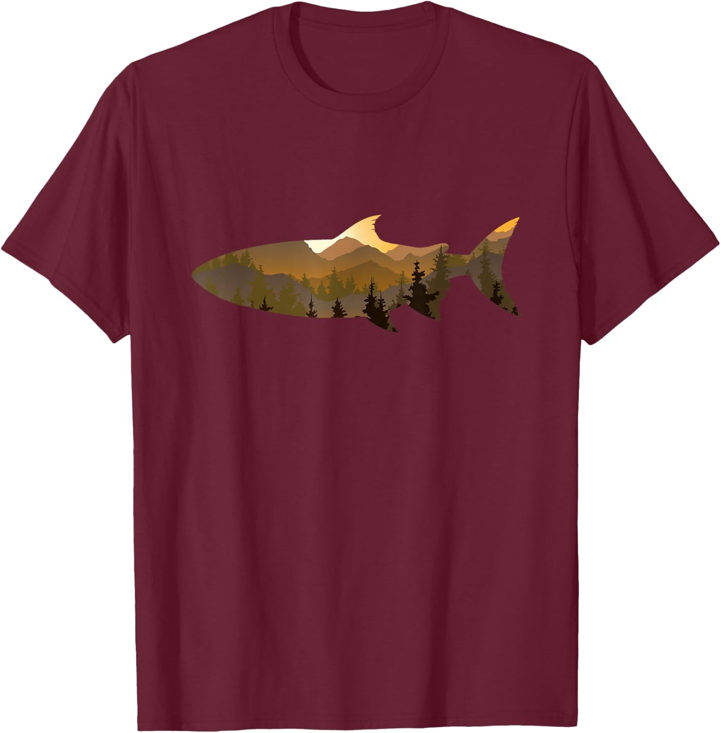 Trout Fishing Nature Outdoor Fisherman Fisher Angler T-Shirt - T-Shirt | Maroon
