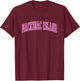 Mackinac Island Michigan MI Vintage Sports Design Pink Desig T-Shirt - T-Shirt | Maroon