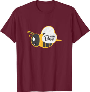 Her Bee His Honey Couple Matching Valentine's Day Gifts T-Shirt - T-Shirt | Maroon