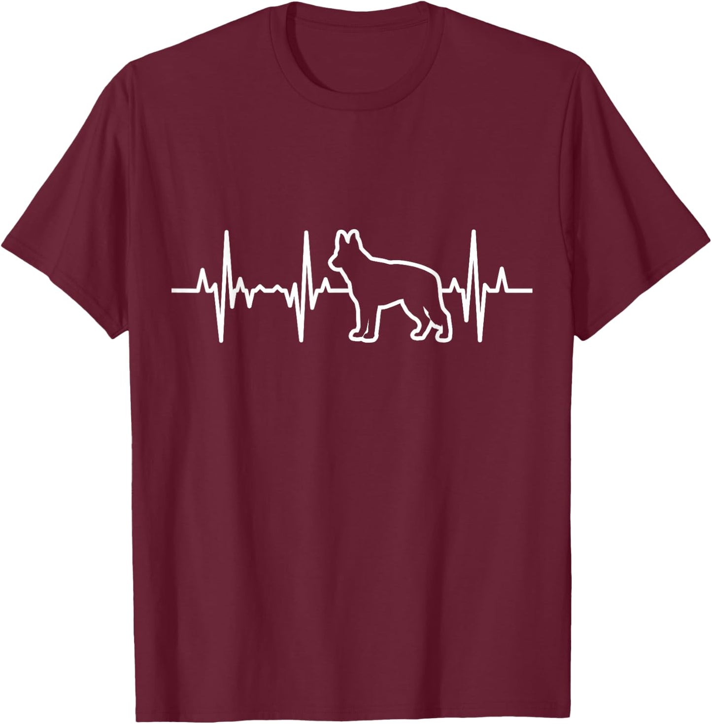 Schäferhund Herzschlag Tierarzt T-Shirt - T-Shirt | Maroon