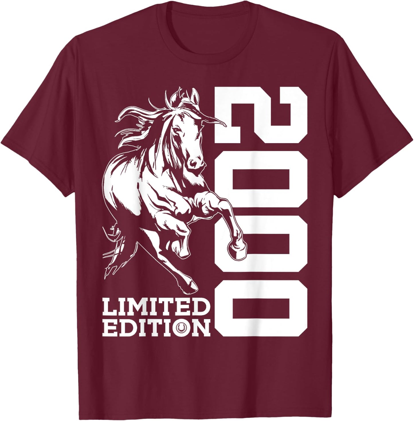 Riding 25th Birthday Horse Limited Edition 2000 Riders T-Shirt - T-Shirt | Maroon