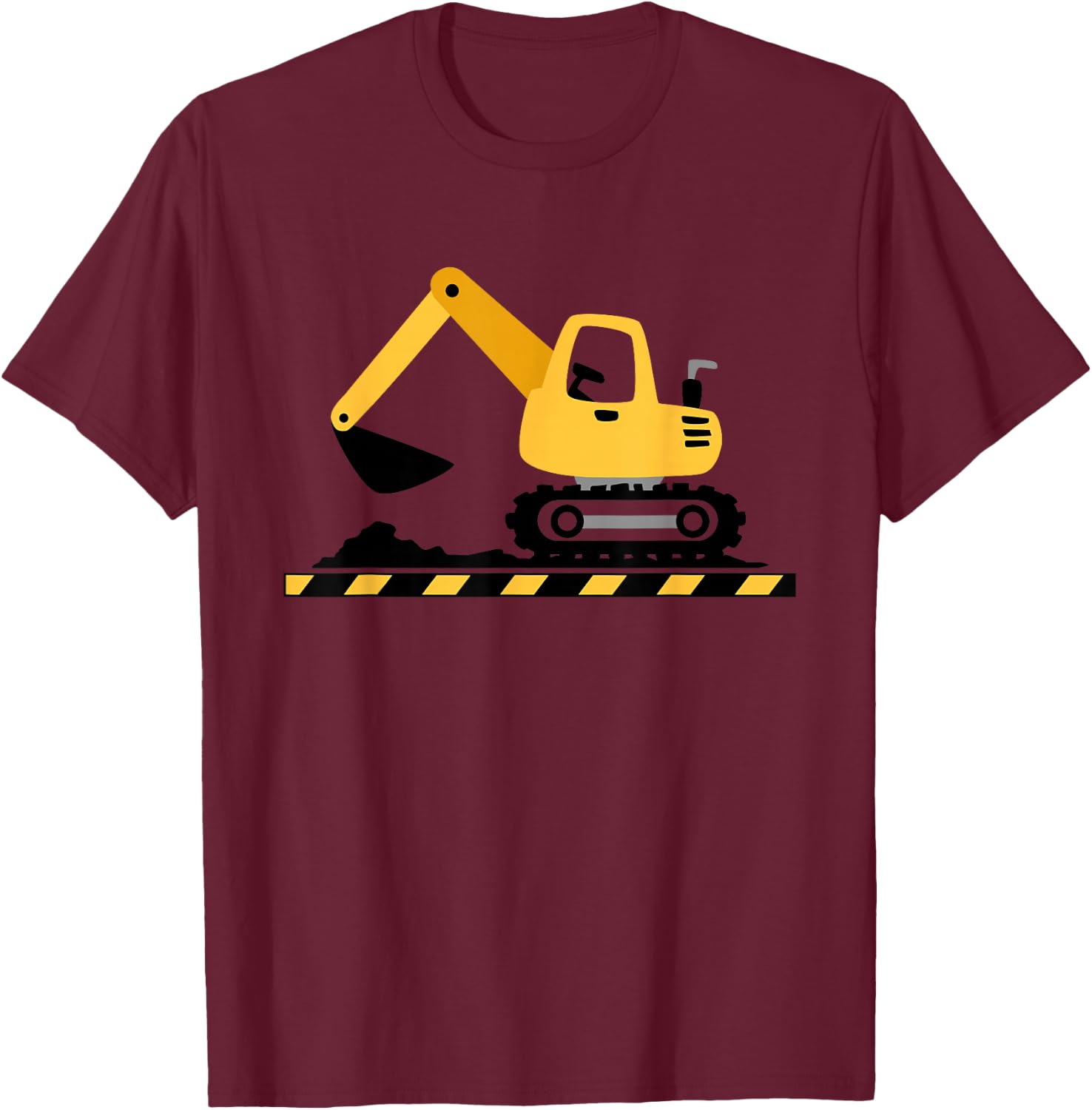 Excavator Construction Site Construction Worker Truck Construction Site Vehicle Boy , gray T-Shirt - T-Shirt | Maroon