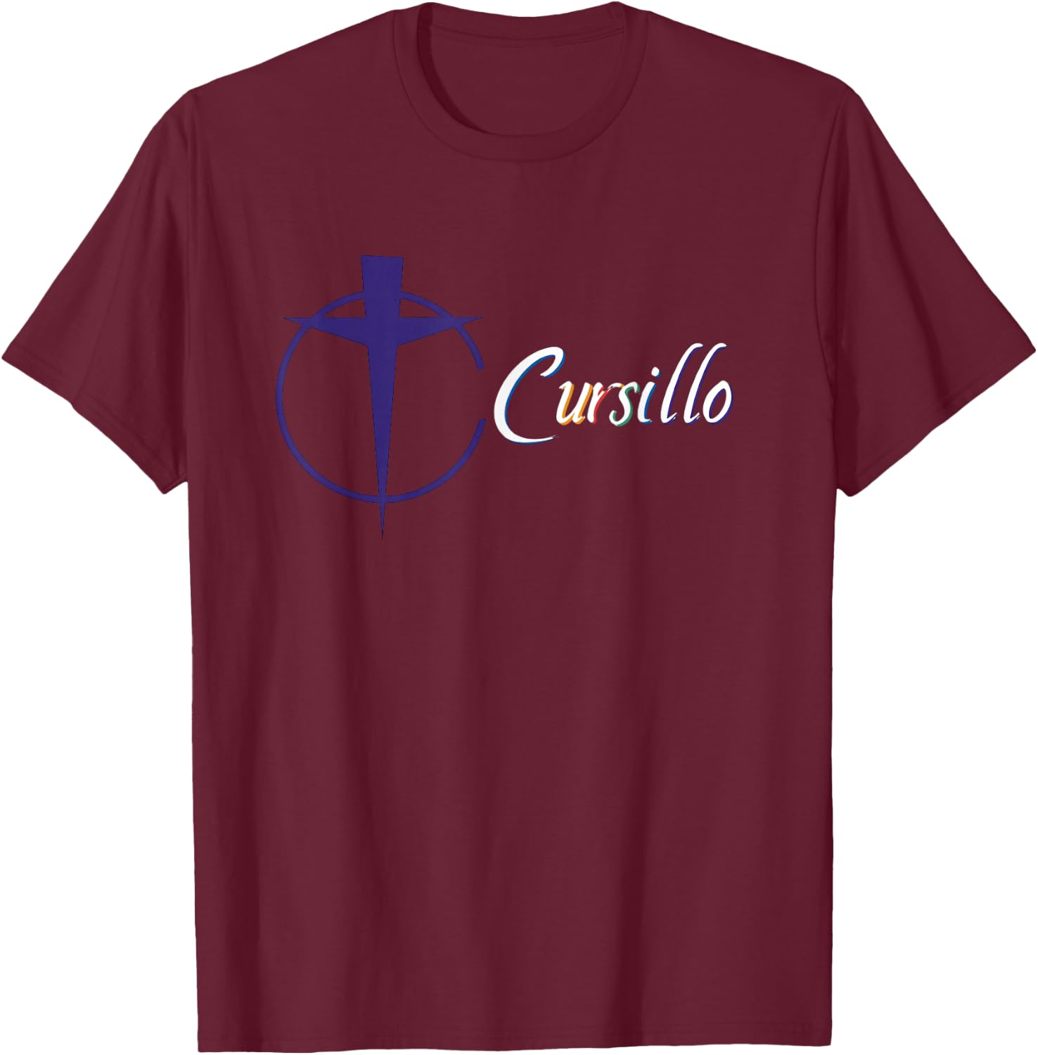 DeColores Cursillo Rainbow Rooster Catholic T-Shirt - T-Shirt | Maroon