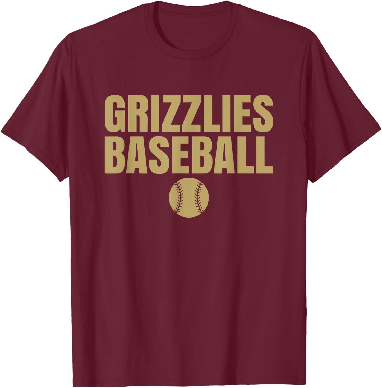 Logan Grizzlies Baseball T-Shirt - T-Shirt | Maroon