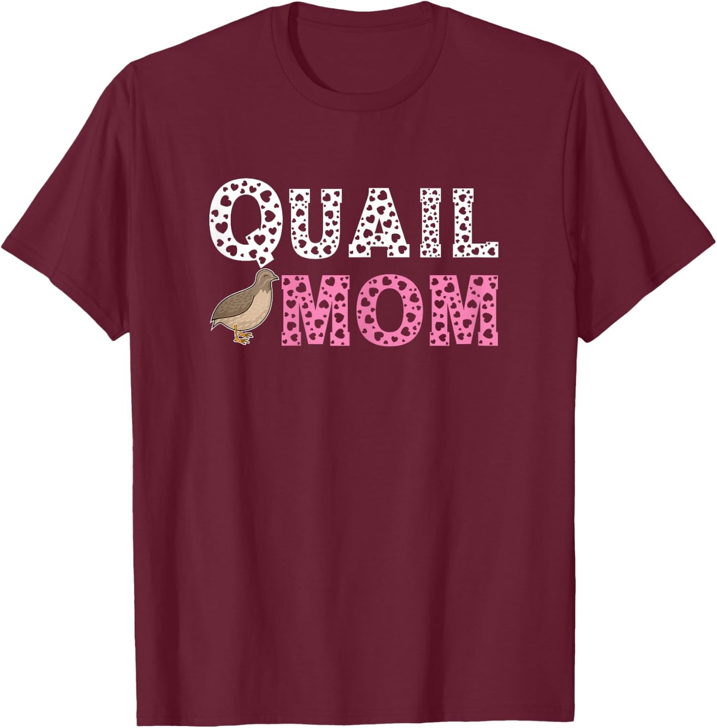 Quail Mom - Funny Quails Bird Lover Owner Mama T-Shirt - T-Shirt | Maroon