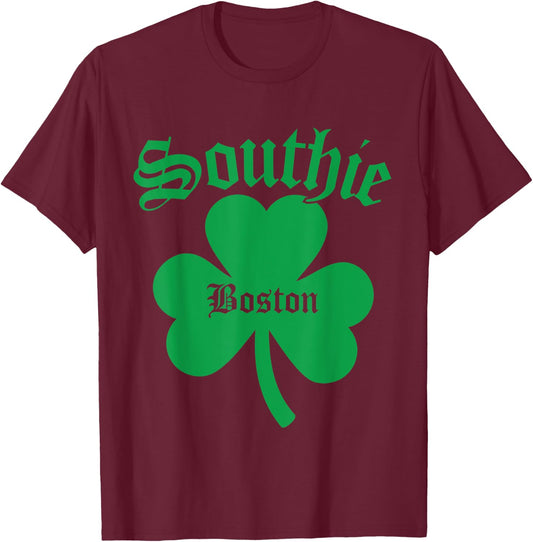 Southie, Irish Southie, St. Patrick's Day South Boston T-Shirt - T-Shirt | Maroon