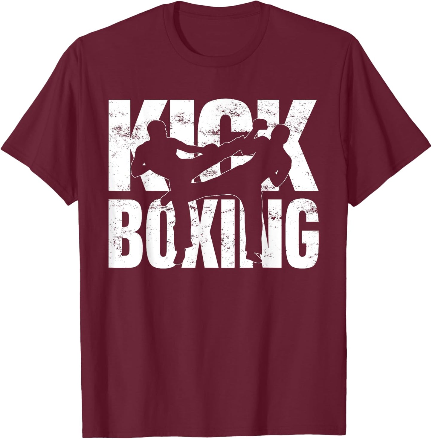 Kickboxing Grunge Design - Kickboxing Fight Kickboxer T-Shirt - T-Shirt | Maroon