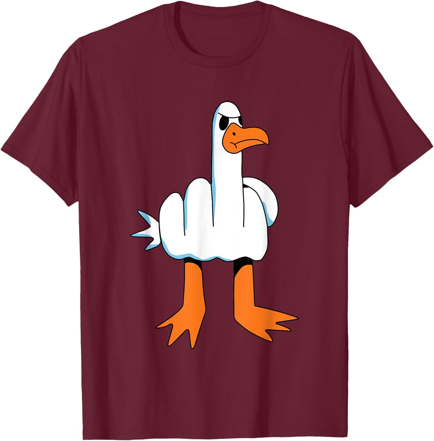 Funny Finger of Disagree - Swan T-Shirt - T-Shirt | Maroon