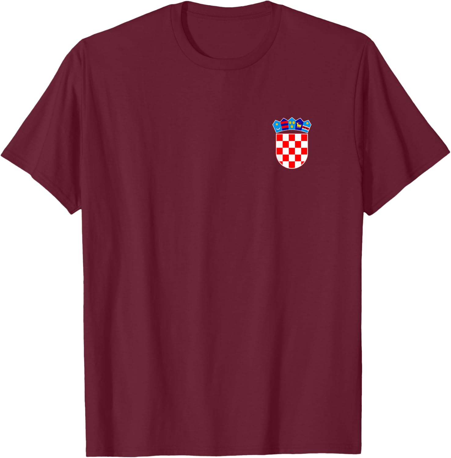 National Flag Croatia Hrvatska , Black, S T-Shirt - T-Shirt | Maroon