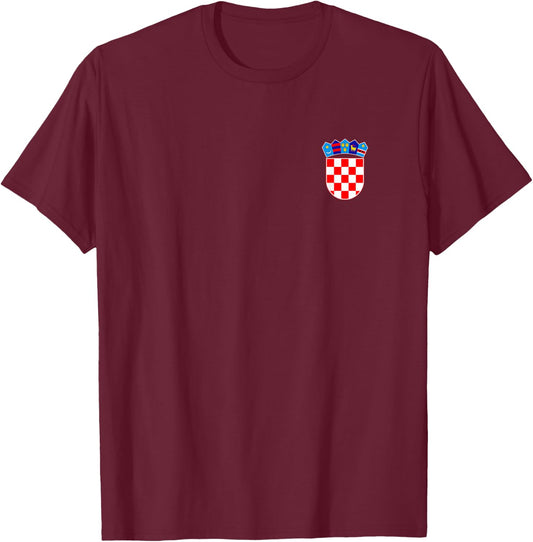 National Flag Croatia Hrvatska , Black, S T-Shirt - T-Shirt | Maroon