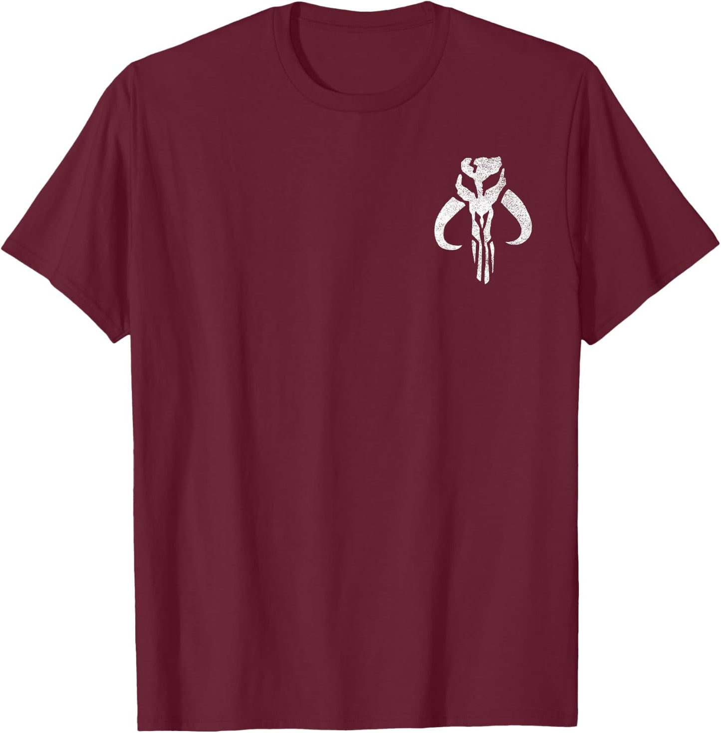 Star Wars: The Mandalorian Bounty Hunter Portrait & Logo T-Shirt - T-Shirt | Maroon