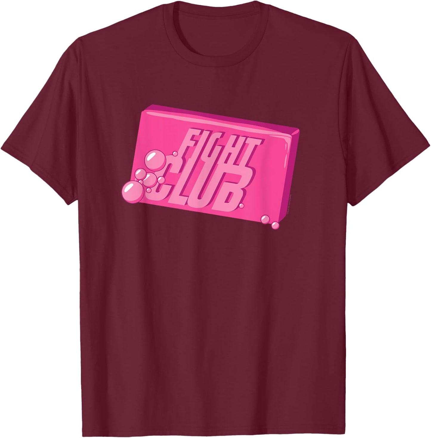 Fight Club 1999 Movie Official Illustrated Soap Film Logo , Black, S T-Shirt - T-Shirt | Maroon