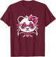 Cute Panda For Girls Graphic Art Design T-Shirt - T-Shirt | Maroon