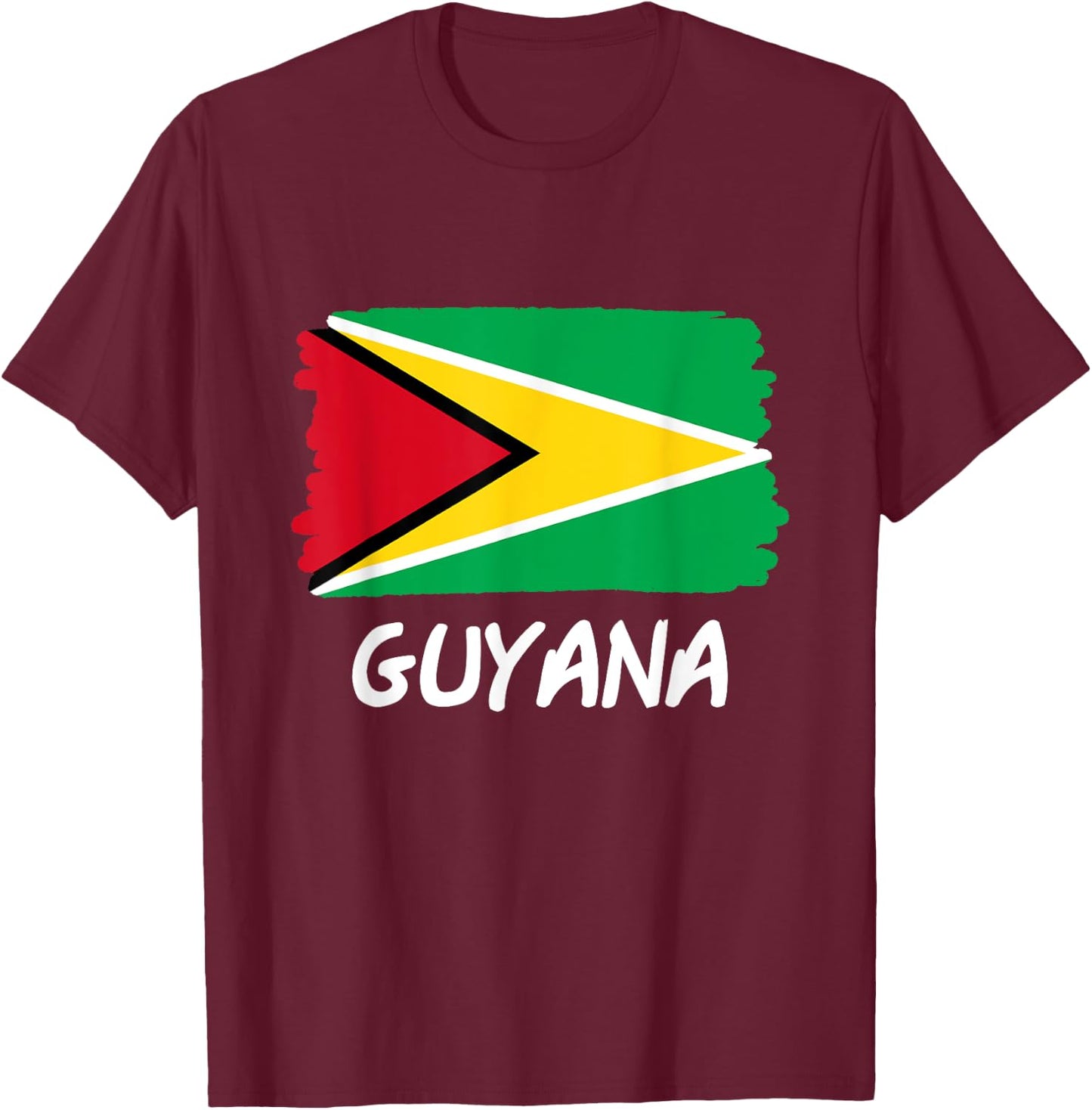 Guyana Flag T-Shirt - T-Shirt | Maroon