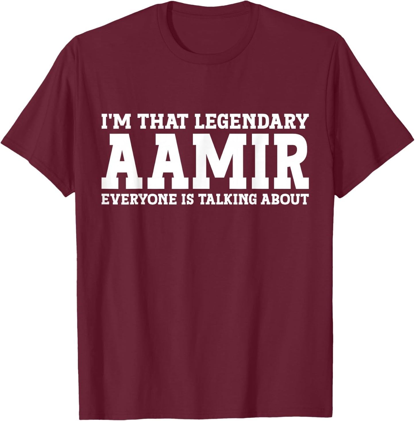 Aamir Personal Name First Name Funny Aamir T-Shirt - T-Shirt | Maroon