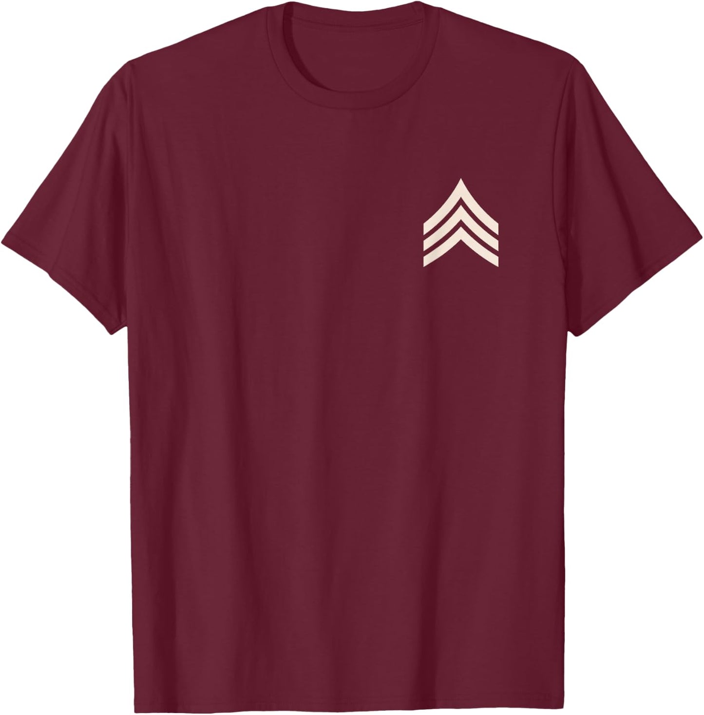 Sergeant Stripes Sarge Rank Insignia T-Shirt - T-Shirt | Maroon