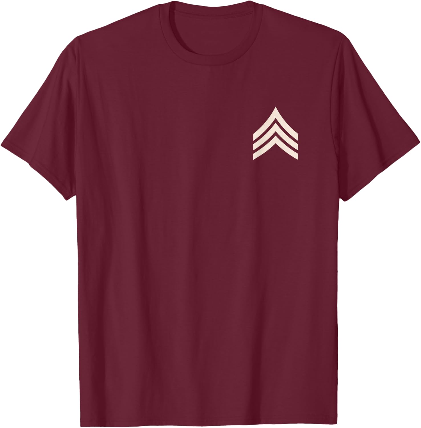 Sergeant Stripes Sarge Rank Insignia T-Shirt - T-Shirt | Maroon
