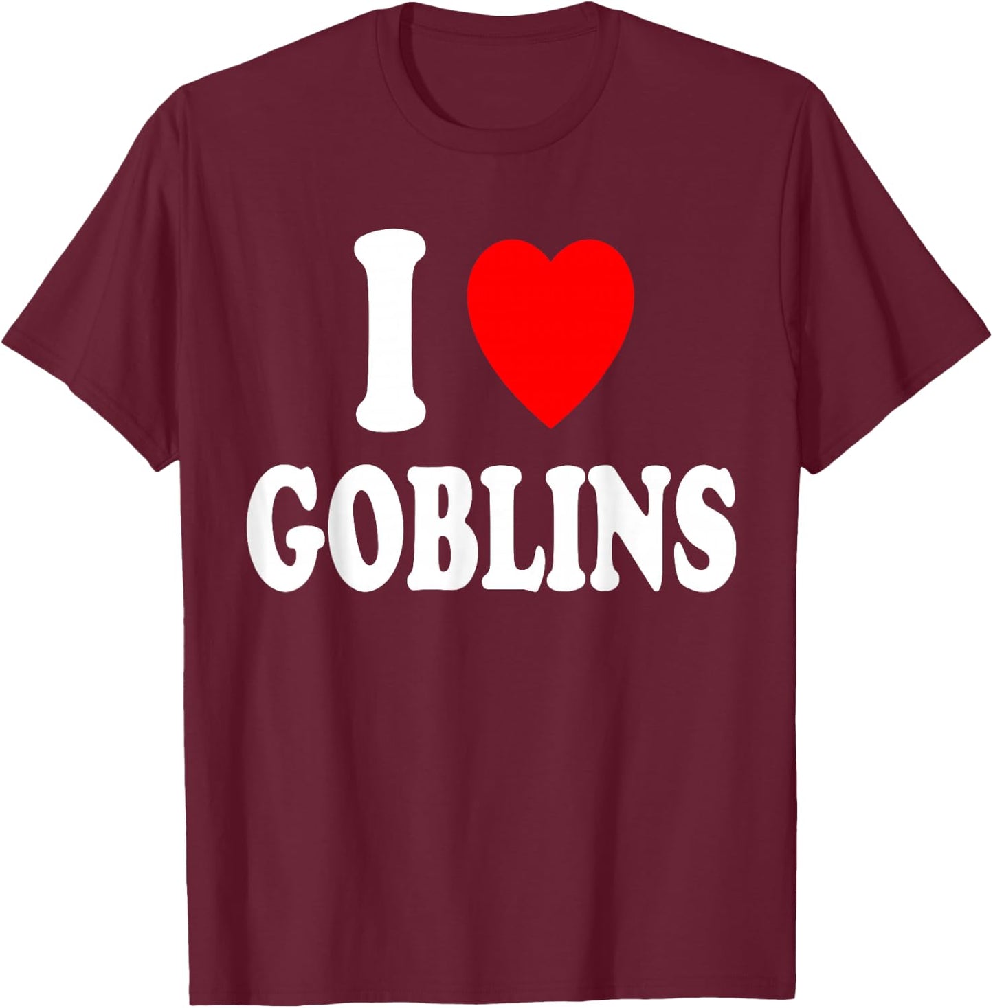I Heart (Love) Goblins Folklore Card Game Mythical Creature T-Shirt - T-Shirt | Maroon