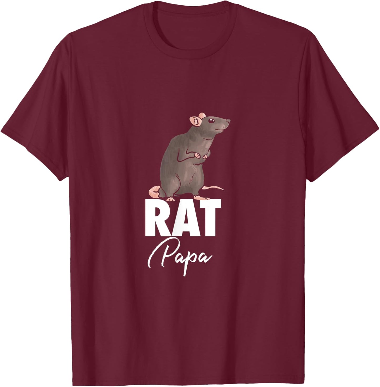 Rat Papa Rat Gift Mouse Funny T-Shirt - T-Shirt | Maroon