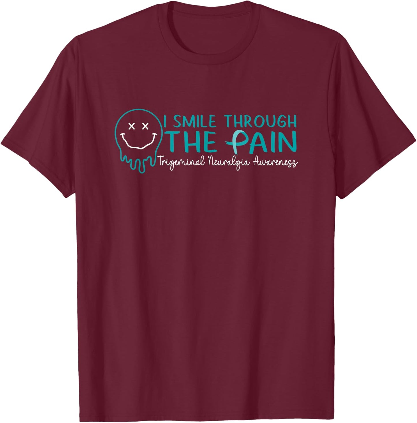 Trigeminal Neuralgia Awareness Women Black Short Sleeve Classic , Small T-Shirt - T-Shirt | Maroon