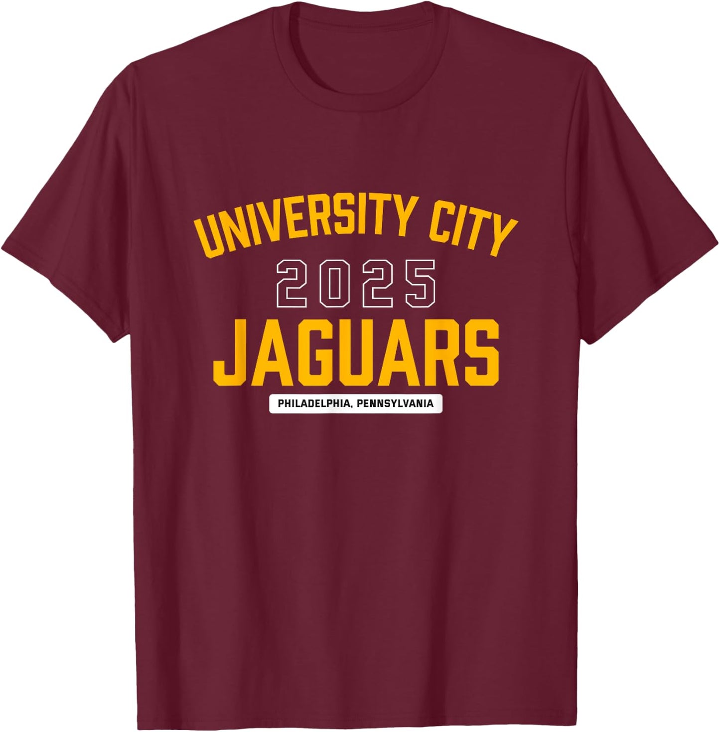 University City Jaguars Philadelphia, Pennsylvania 2025 T-Shirt - T-Shirt | Maroon
