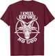 I Kneel Before No God Baphomet Pentagram Gothic & Satanic T-Shirt - T-Shirt | Maroon