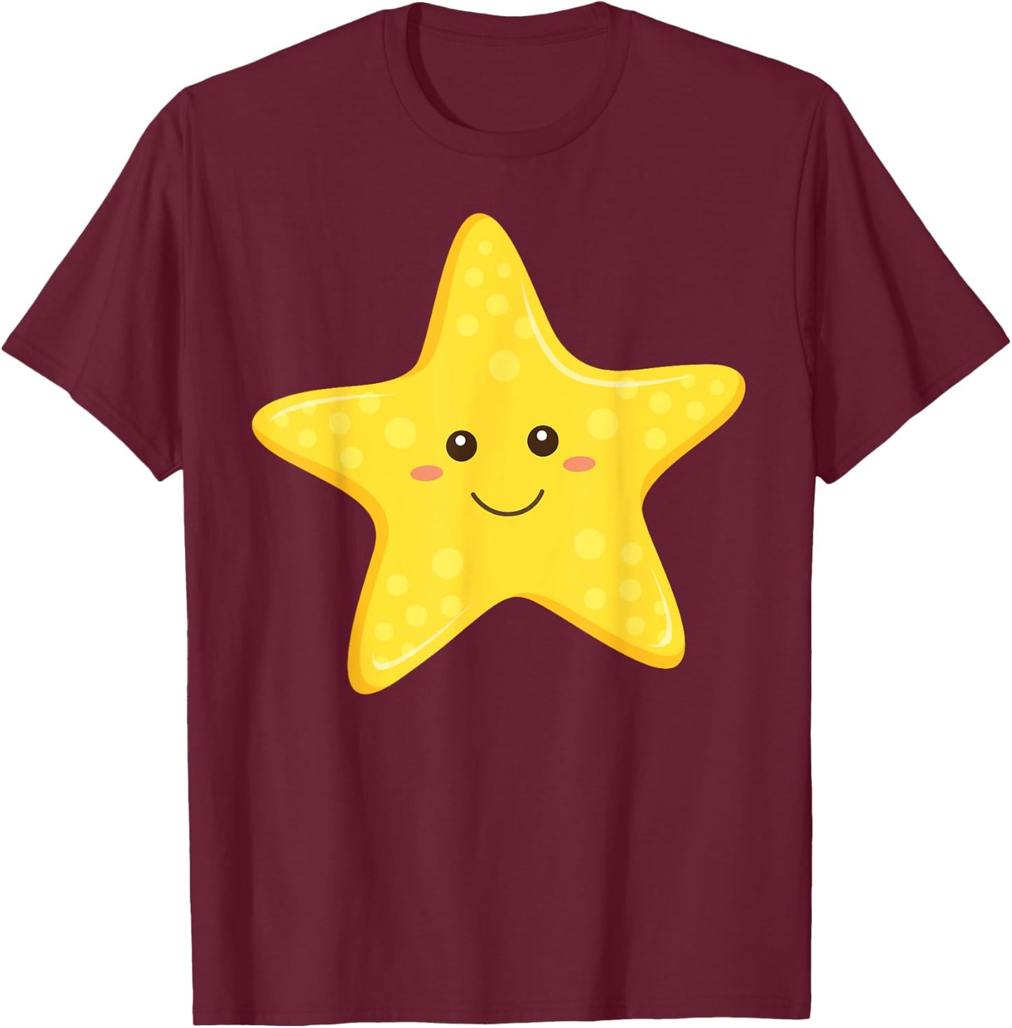 Funny Starfish Happy Star for Children Toddlers T-Shirt - T-Shirt | Maroon