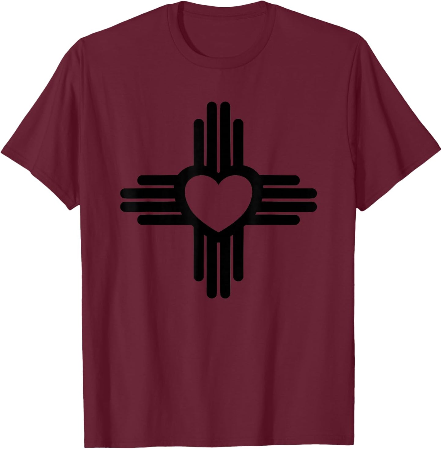 Zia Symbol Heart - I Love New Mexico T-Shirt - T-Shirt | Maroon