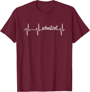 Herzschlag EKG Schnitzel Shirt I Love Schnitzel T-Shirt - T-Shirt | Maroon
