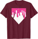 Baseball Home Plate Ice Cream Drip T-Shirt - T-Shirt | Maroon