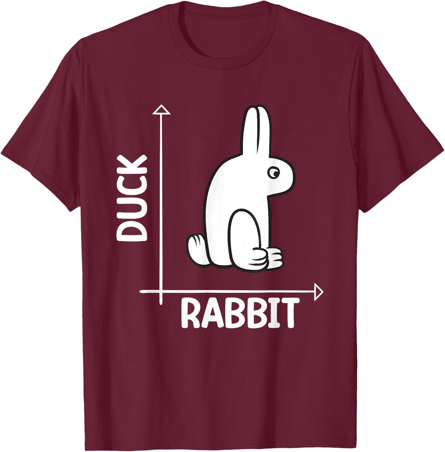 Funny Science Nerd Duck Rabbit Physics Math Geek Nerdy T-Shirt - T-Shirt | Maroon