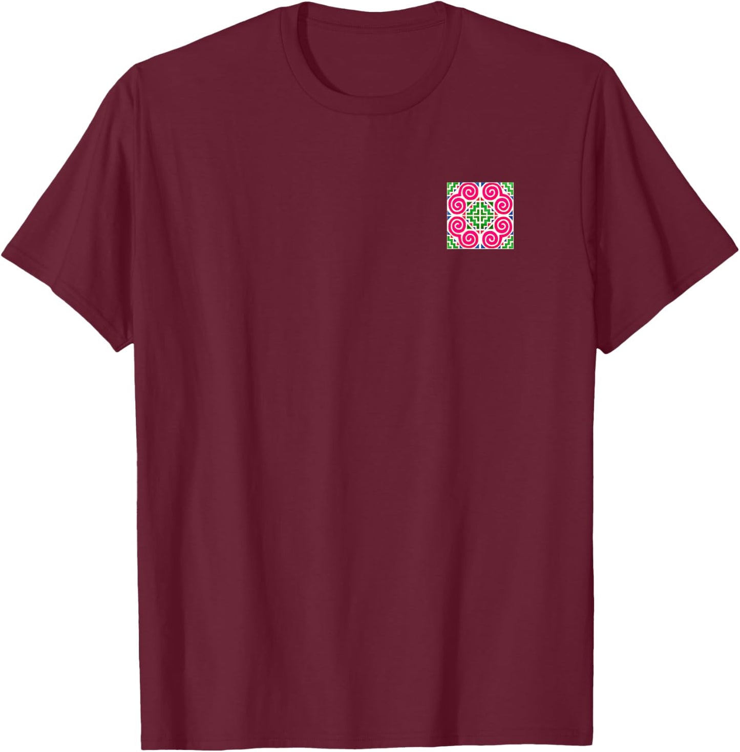 Hmong print in corner T-Shirt - T-Shirt | Maroon