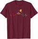 Retro for Skiing / Alps / Piste / Heart Rate, black T-Shirt - T-Shirt | Maroon