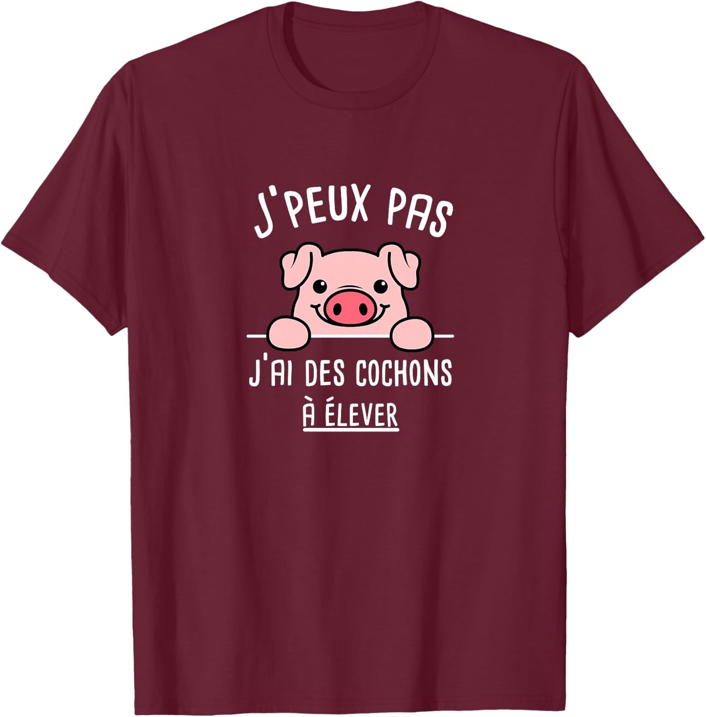 Éleveur de Cochon Fermier Agriculteur Agriculture Humour Haut de Gamme T-Shirt - T-Shirt | Maroon