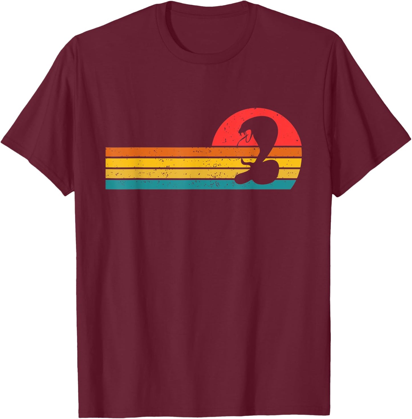 Cobra Snake Retro 80s Vintage T-Shirt - T-Shirt | Maroon
