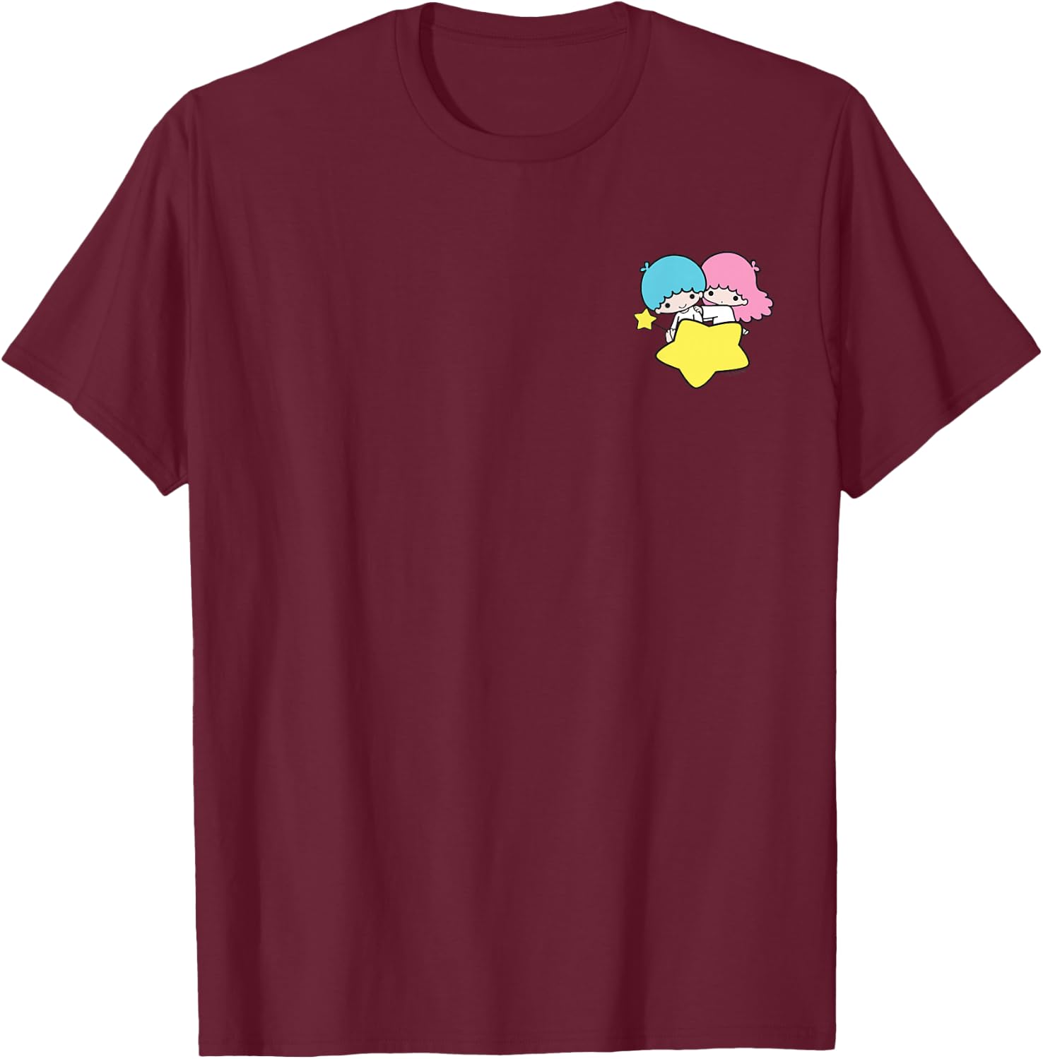 Little Twin Stars Dream Galaxy Pocket T-Shirt - T-Shirt | Maroon