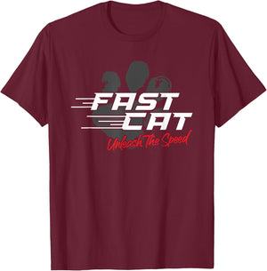 Fast Cat Dog Unleash The Speed Sport T-Shirt - T-Shirt | Maroon