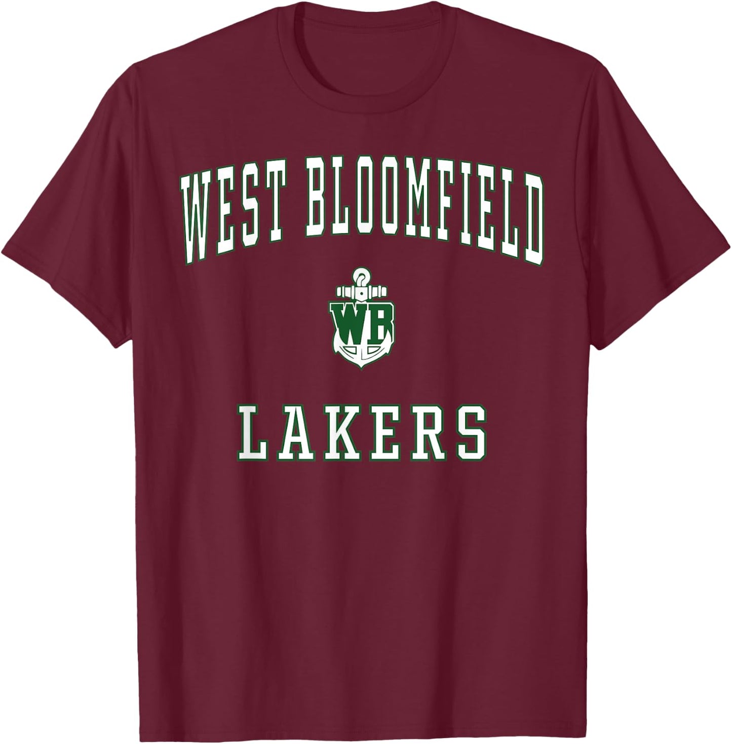 West Bloomfield High School Lakers T-Shirt - T-Shirt | Maroon