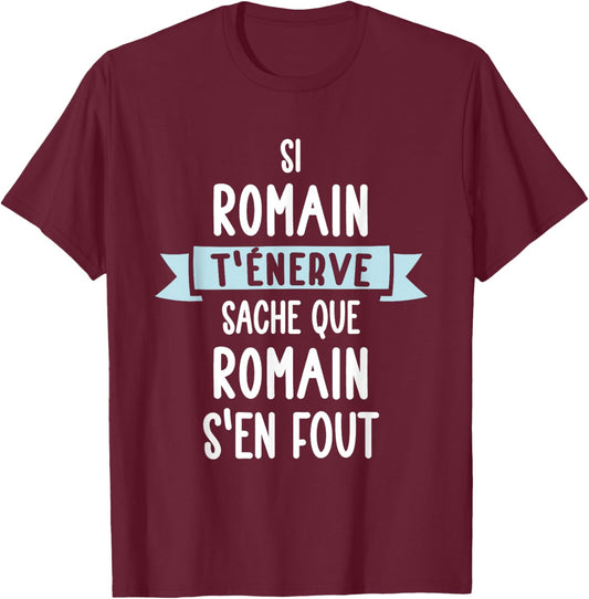 Gift Man Humour Name Personalized Roman , Black, S T-Shirt - T-Shirt | Maroon