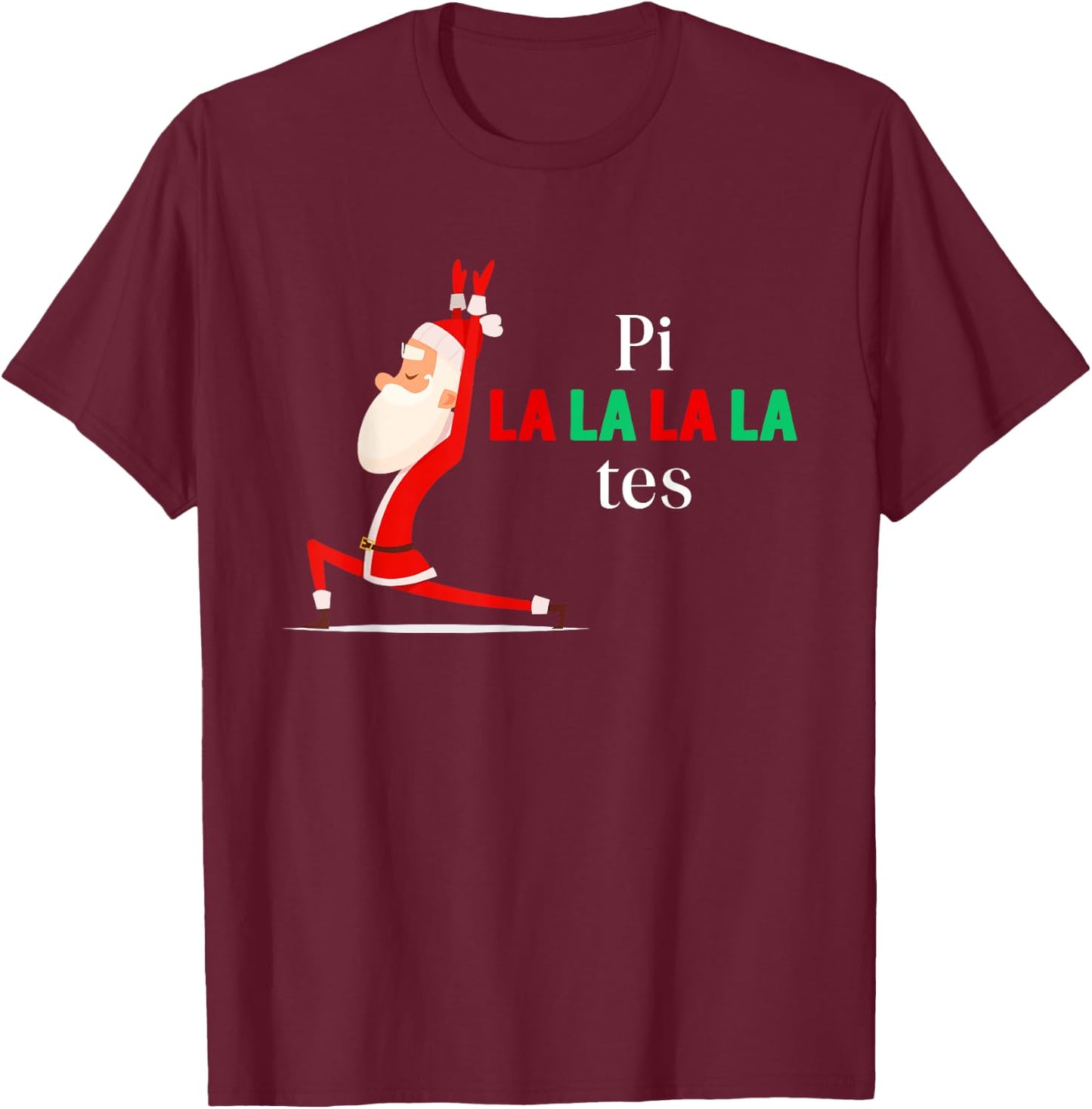 Pi La La La La Tes Pilates Christmas Song Jingle Bell T-Shirt - T-Shirt | Maroon