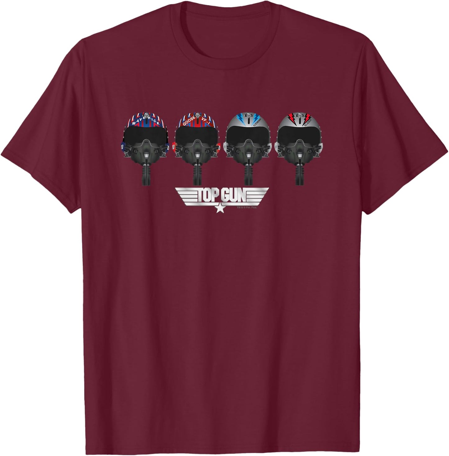 Top Gun Maverick & Co Children's Pilot Helmet , Blue, 2 T-Shirt - T-Shirt | Maroon