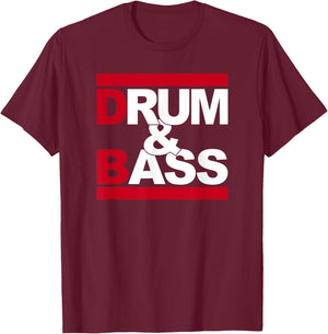 Love Drum and Bass Rum and Ass Funny Music Lover , Black, S T-Shirt - T-Shirt | Maroon